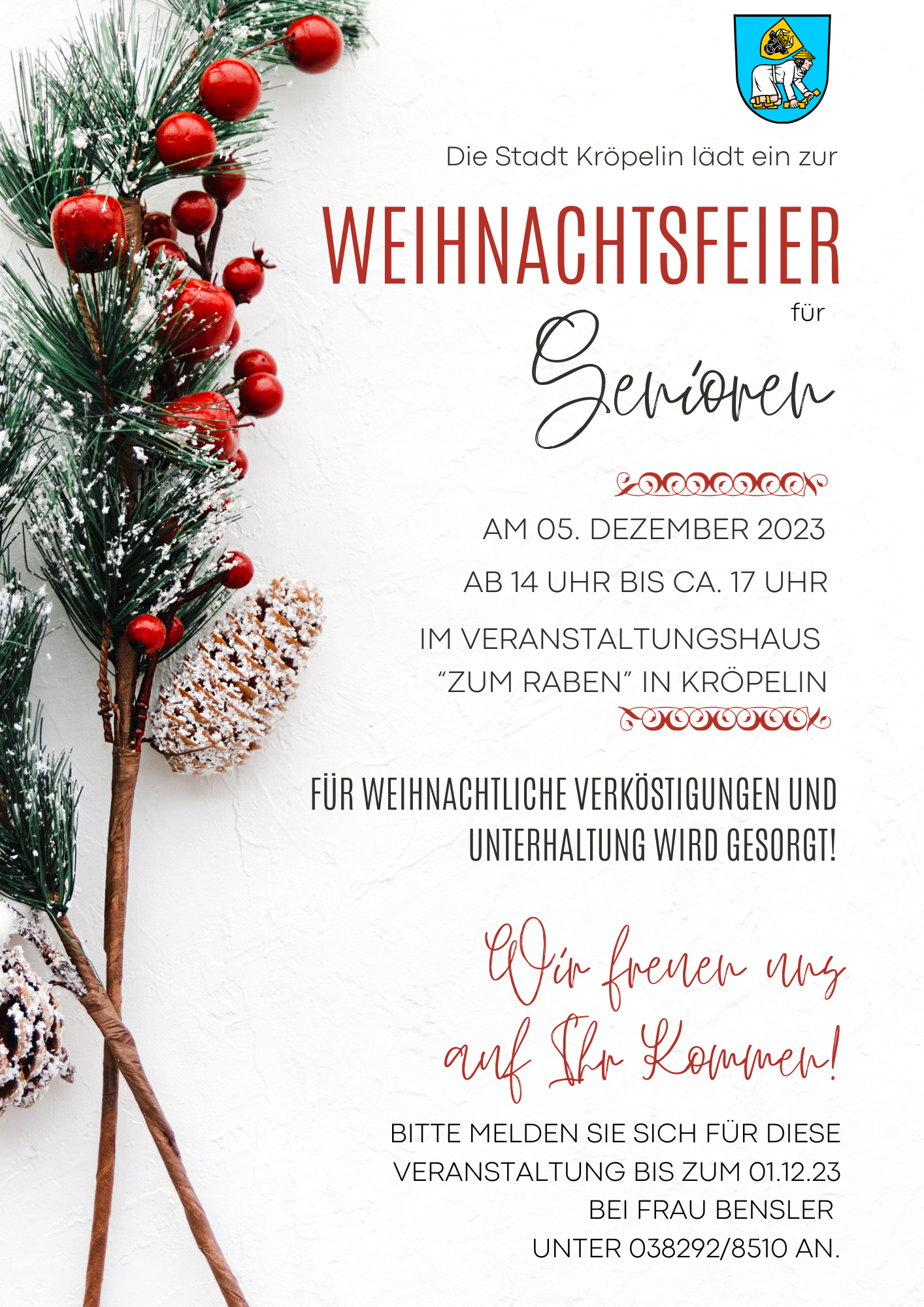 Weihnachtsfeier für Senioren